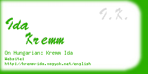 ida kremm business card